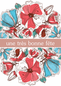 F&eacute;licitations avec des fleurs &eacute;clatantes